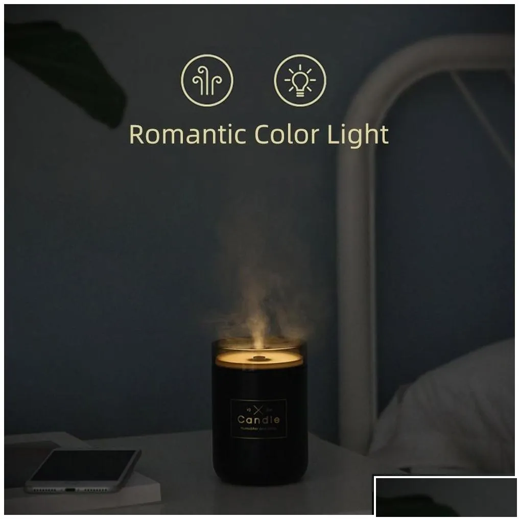 aromatherapy drop ship epack candle air humidifier romantic trasonic soft light usb  oil diffuser car purifier aroma anion mi