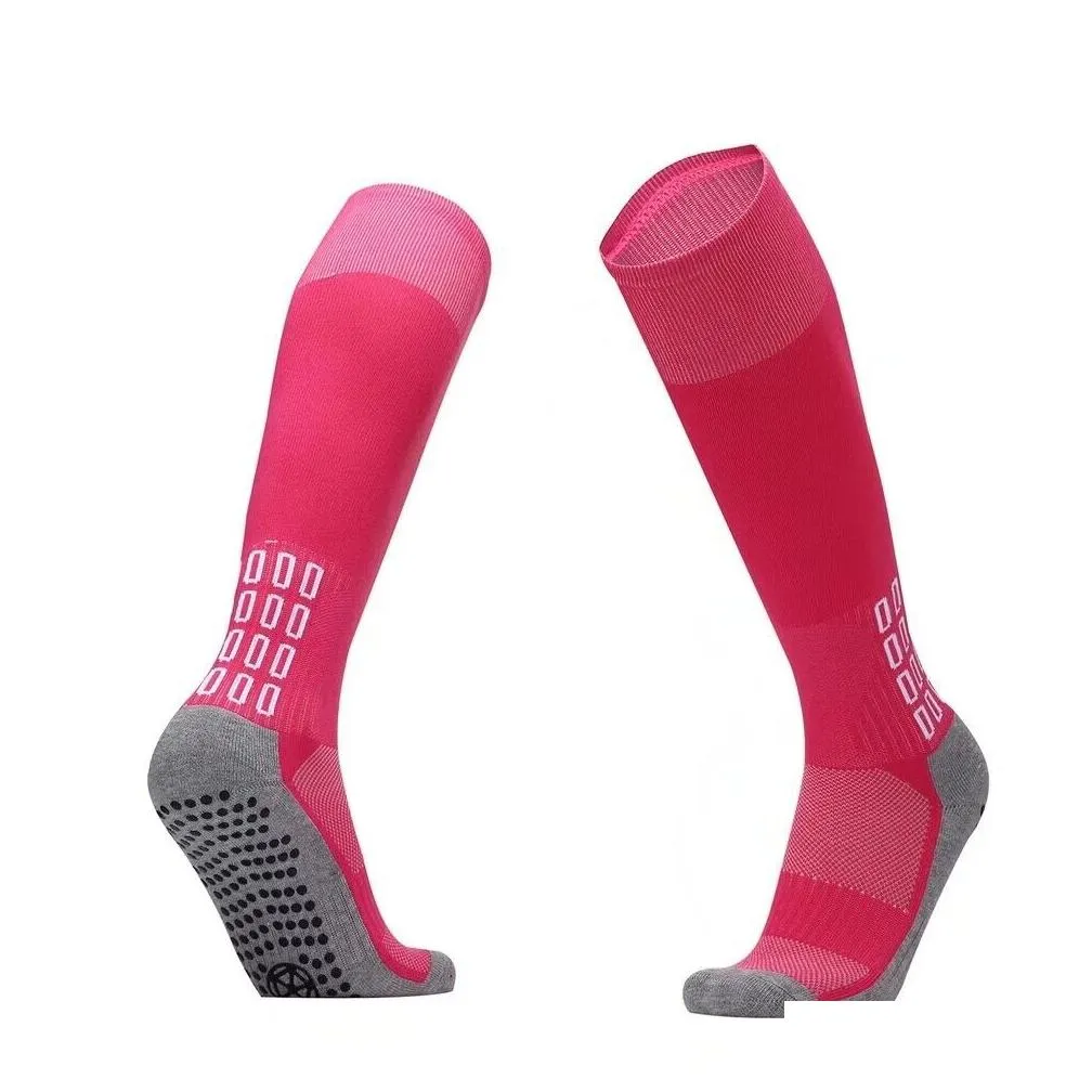 high quality particle dot adhesive bottom anti slip long tube knee length football socks/10 colors available for professional men`s and women`s outdoor sports