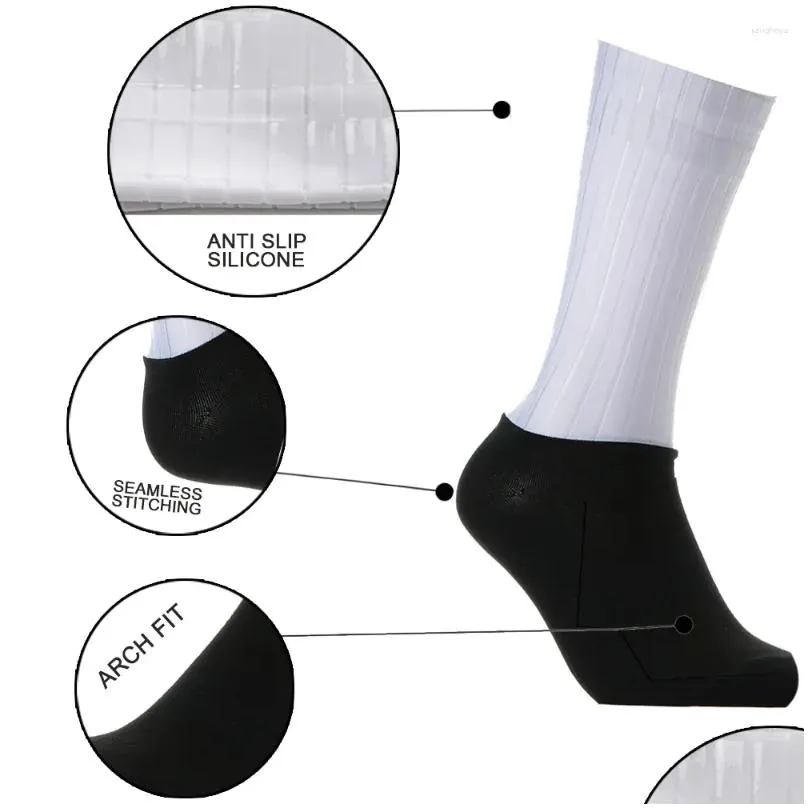 sports socks silicone 2024 aero anti seamless slip summer breathable cycling men women road bike calcetines ciclismo