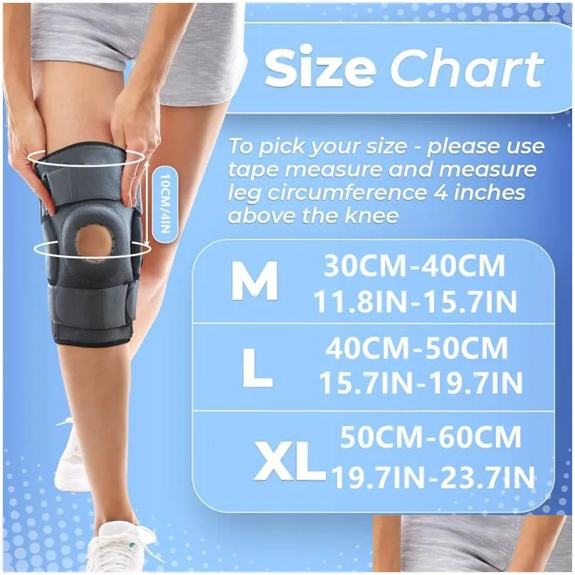 1pcs knee brace protector pad with dual metal side stabilizers knee support acl mcl meniscus tear arthritis tendon pain relief