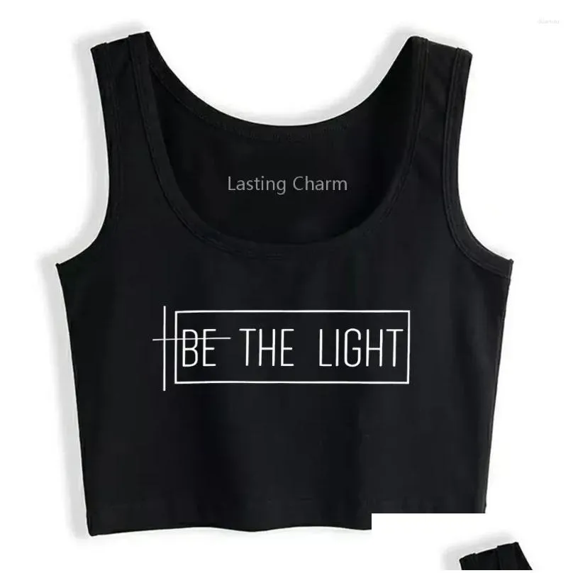 women`s tanks casual inspirational scripture quote be the light `print tank top christian breathable slim fit yoga sports training crop