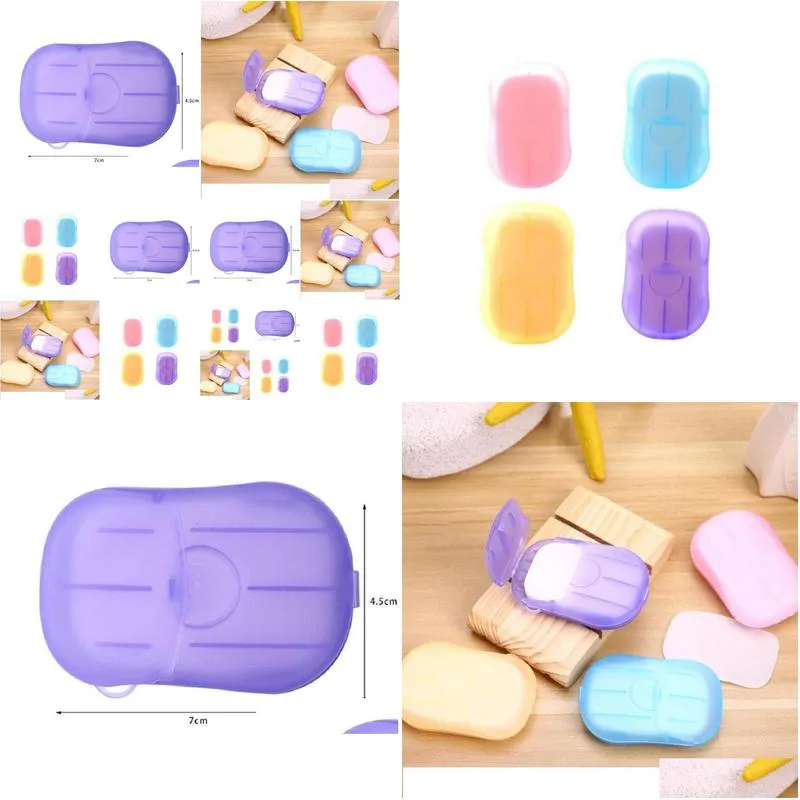 mini paper soap outdoor travel soap paper washing hand bath clean scented slice sheets disposable box soap