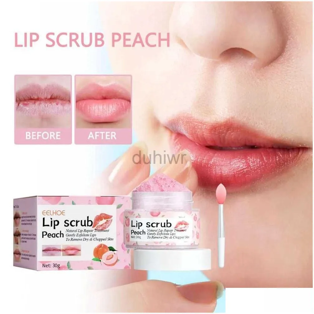 body scrubs peach lip scrub exfoliating lightening fade lip lines anti dryness removing dead skin moisturizing care makeup lip care