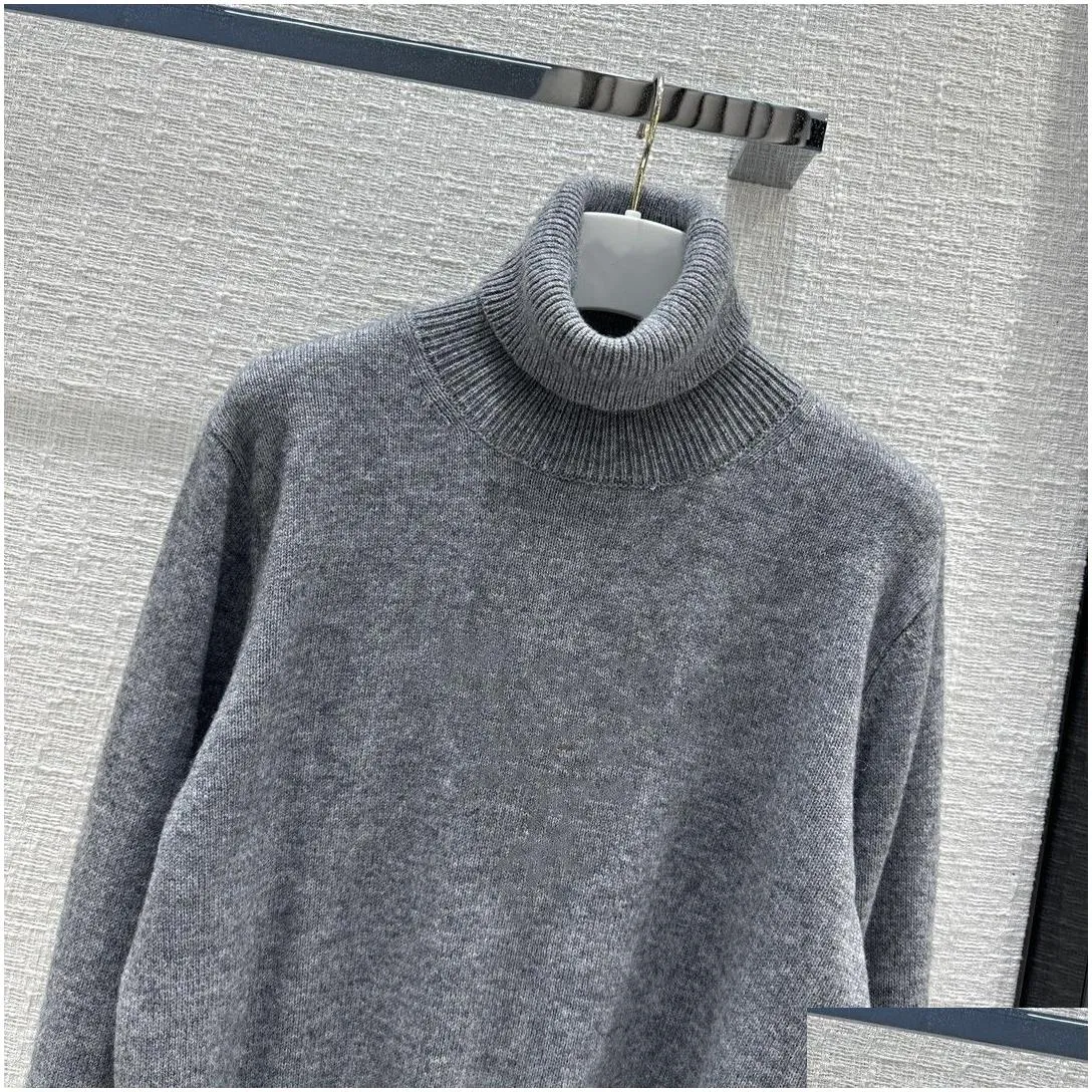 2023 new autumn winter tops milan runway sweaters turtle neck long sleeve high end jacquard pullover women`s designer clothing 1013-8