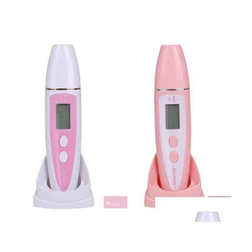 other health care items new arrival patent design lcd display facial beauty equipment skin oil moisture analyzer testing tester pink w