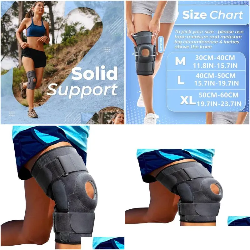 1pcs knee brace protector pad with dual metal side stabilizers knee support acl mcl meniscus tear arthritis tendon pain relief