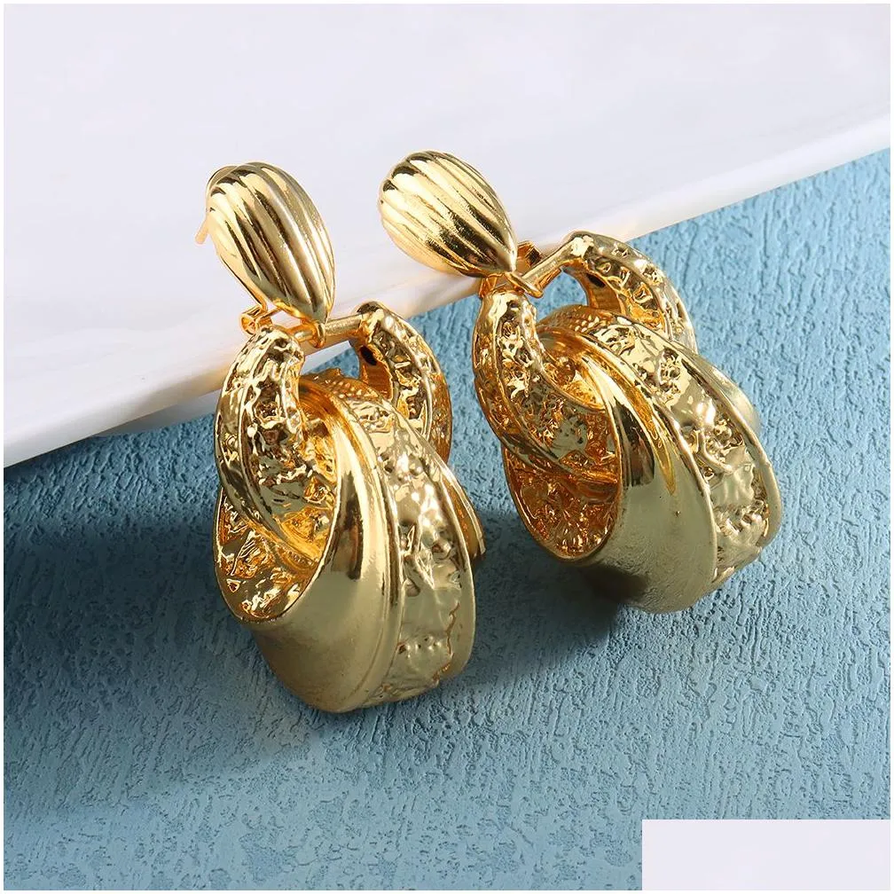 wedding jewelry sets dubai gold color for women african bridal gifts necklace earrings jewellery 221119