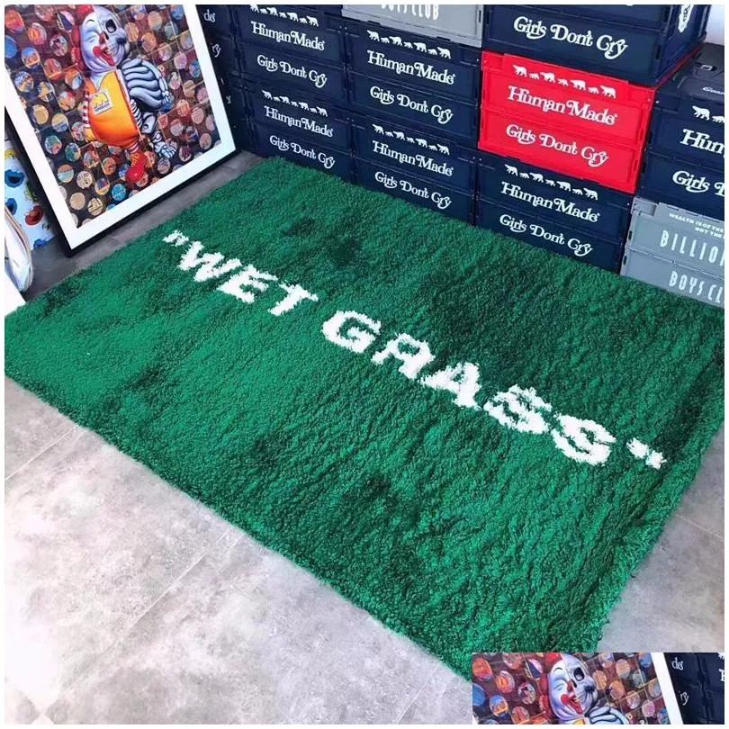 green wet grass rugs keep off designer rug top plush fabric home rug dining room living room bedroom floor mat hypebeast