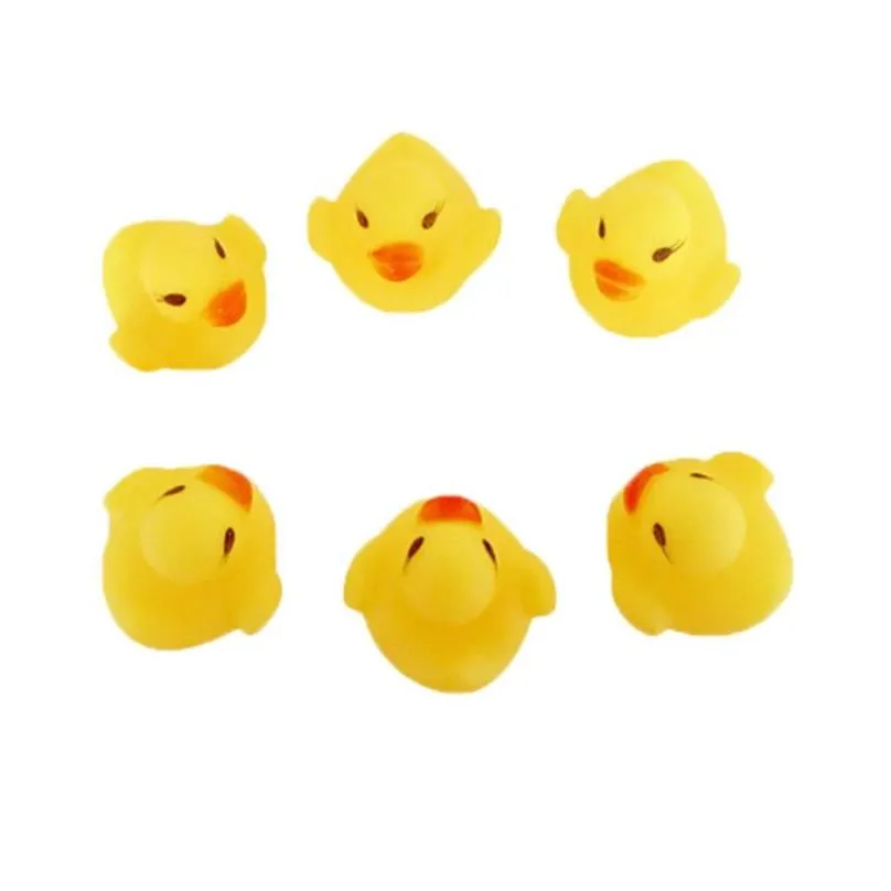 3.5cm baby bath water duck toy sounds mini yellow rubber ducks bath small-duck children swiming beach gifts toys