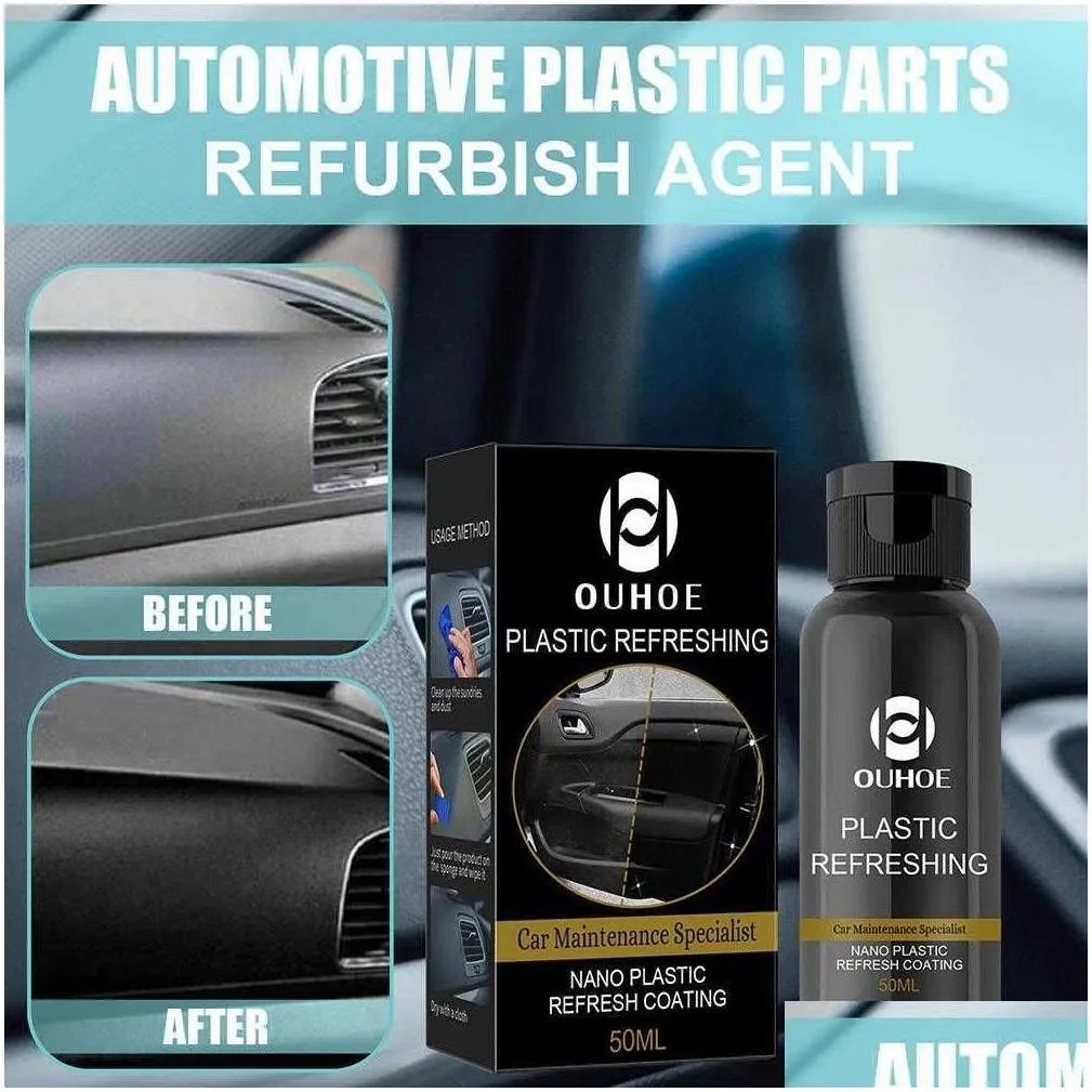 new car maintenance specialist plastic refresh coating refurbish agent cleaning products restorer cleaner with sponge towel kit