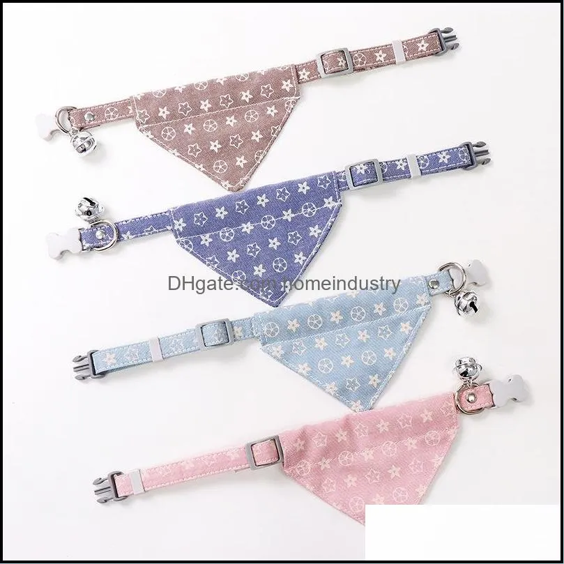 dog collar bandanas leash set classic old flower designer dog collars with bandana and leashes for small dogs cat pets adjustable washable 100% cotton s