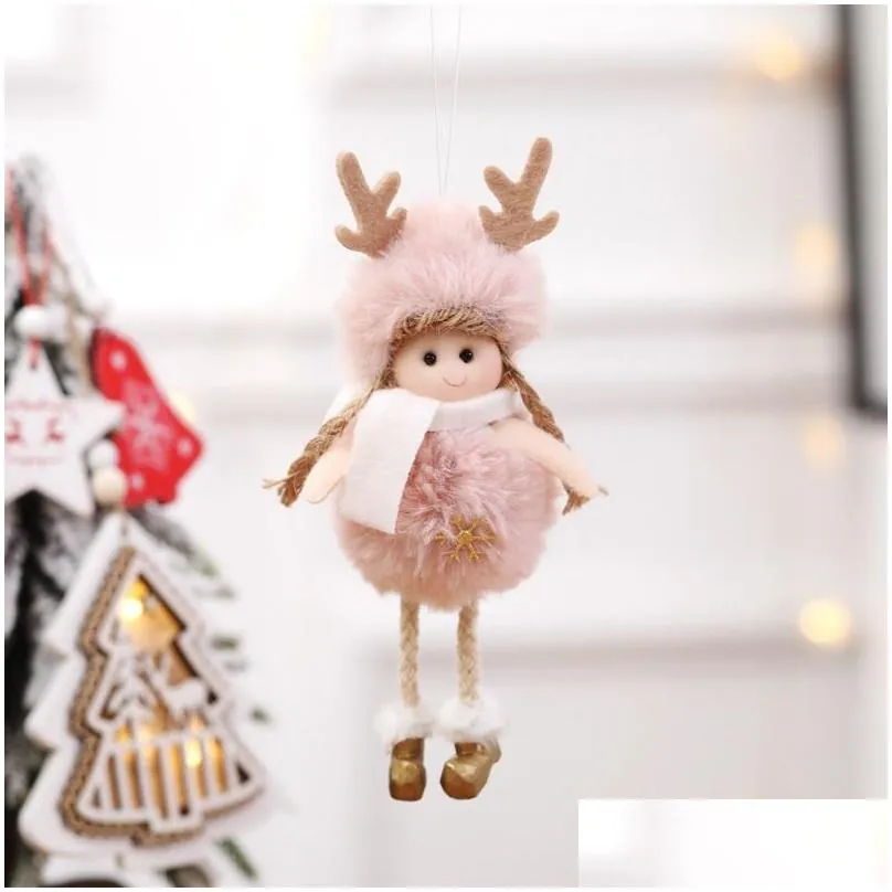 2022 new christmas decorations christmas tree pendant plush angel star charm children cute doll girl gift