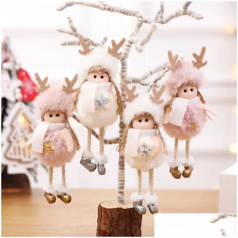 2022 new christmas decorations christmas tree pendant plush angel star charm children cute doll girl gift