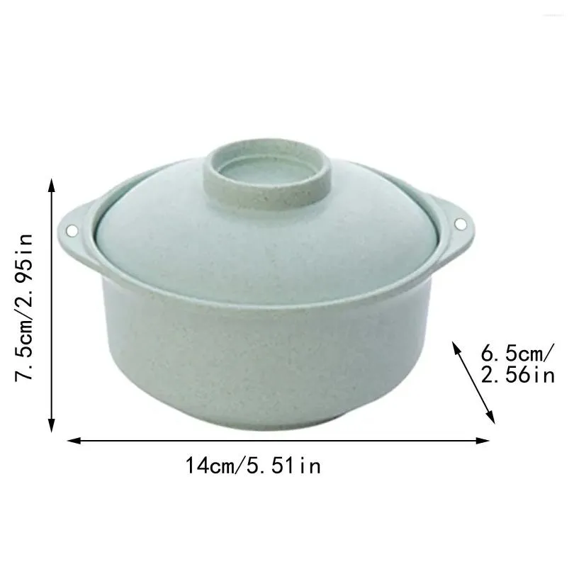 bowls green instant noodle bowl cereal soup with lid for noodles student tableware