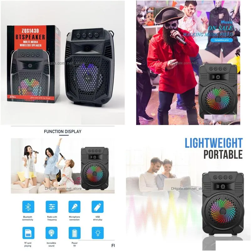 portable speakers kinglucky bluetooth speaker outdoor portable square dance speaker with microphone k song card computer subwoofer tws audio