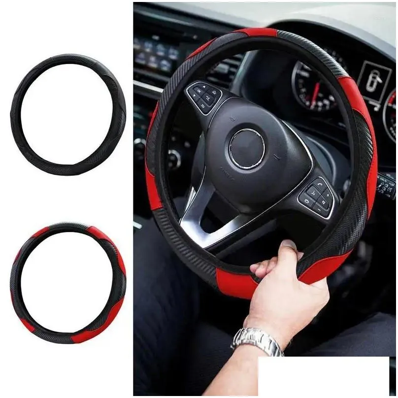 steering wheel covers car cover pu leather protector anti-slip lining universal vehicle accessory diverse cars diameter 14.5-15