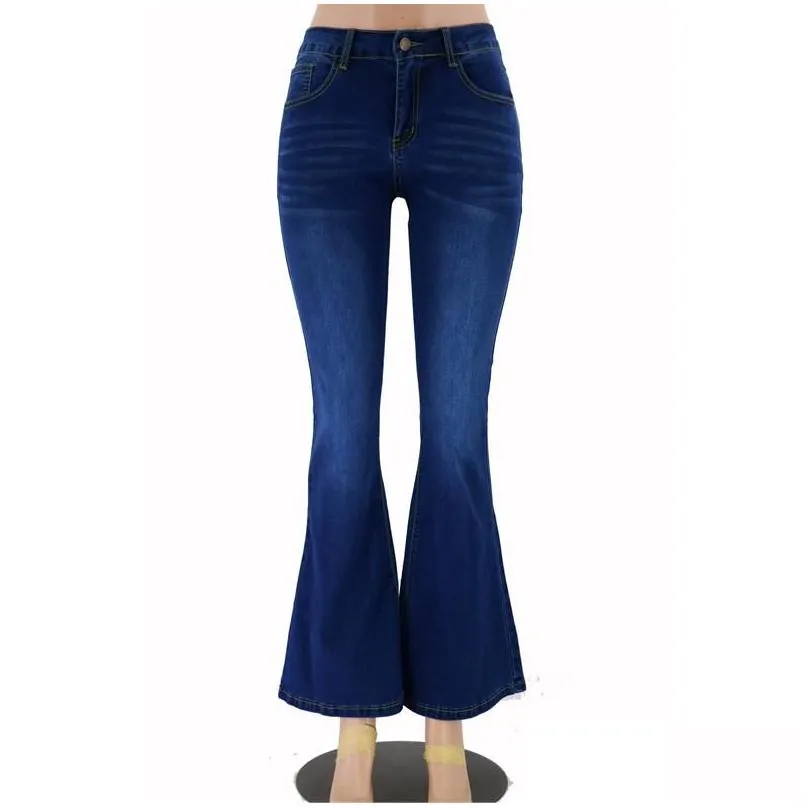 women`s jeans flare women denim pants blue distressed skinny bell bottom mom ladies stretch low rise trousers 2023