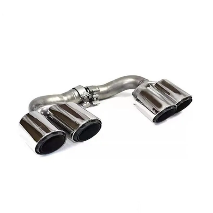 muffler pair hybrid style car black stainless steel rear tail tips for porsche cayenne double exhaust pipe - drop delivery mobiles m