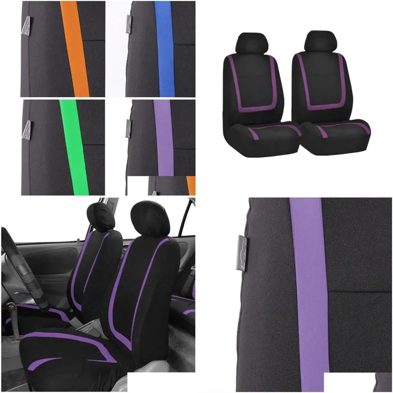 car seat covers 4 pcs cover universal auto thicken wear resistant protector mat interior accessory (purple)