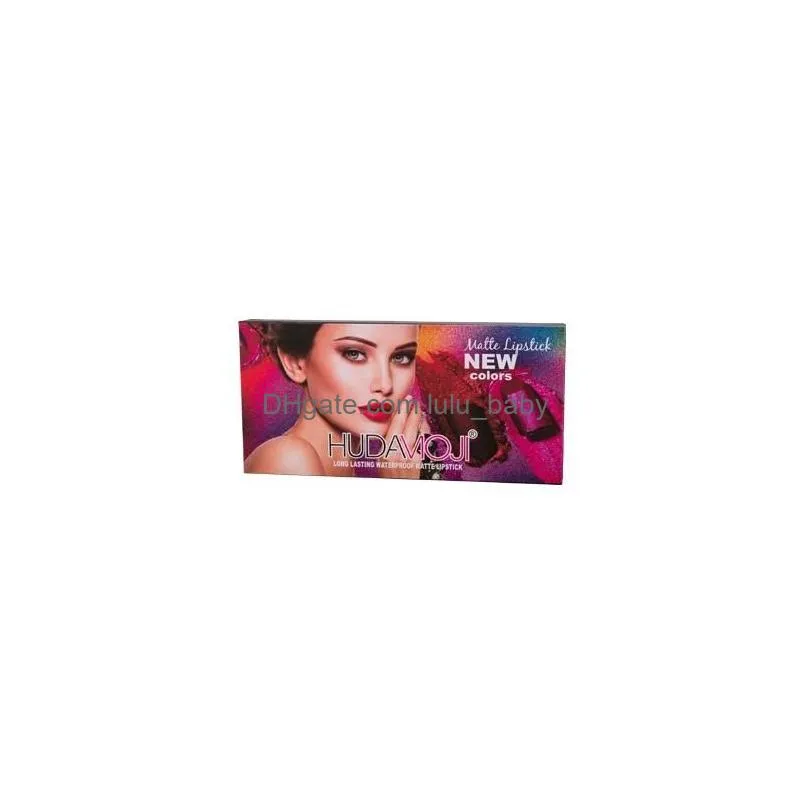 sets 2021 hudamoji 12 color lipstick palette cream lip makeup longlasting cosmetics limited edition shippiing