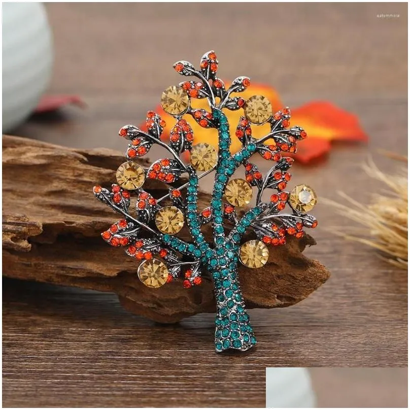 brooches fashion high-grade rhinestone tree brooch of life with cystal temperament jewelry for women