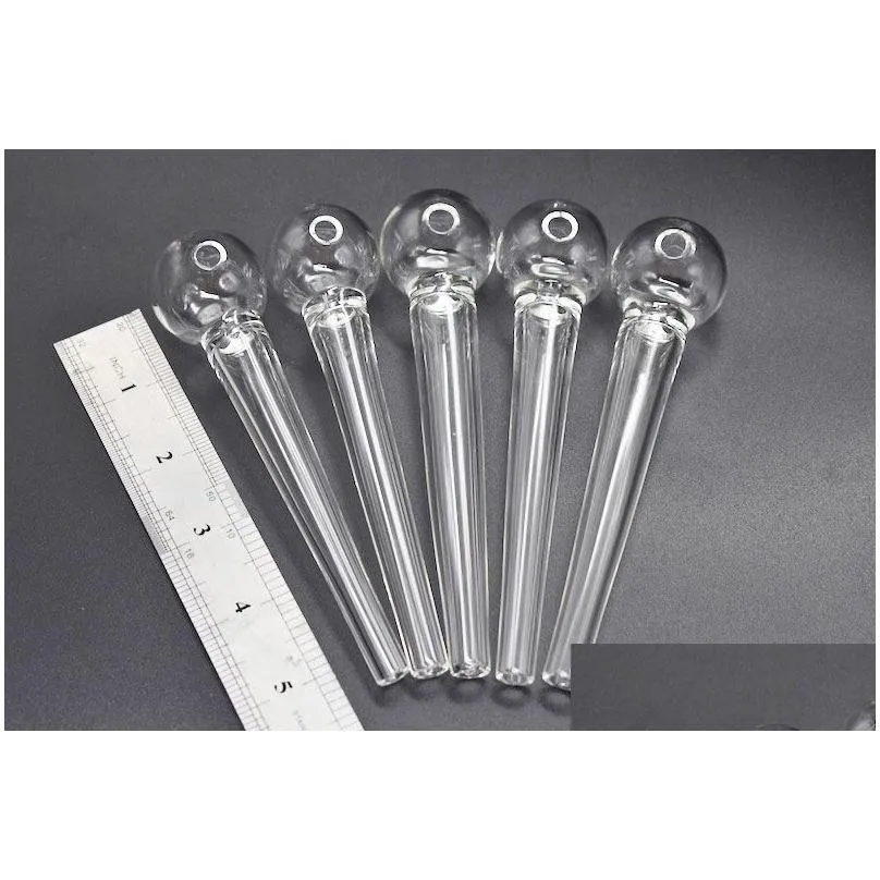 newest high quality pyrex glass oil burner pipe clear tube oil pipe thick glass smoking hand tobacco dry herb cigarette pipe
