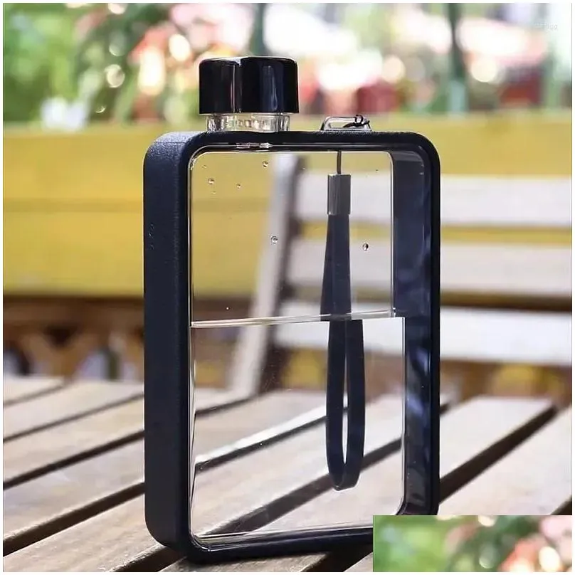 water bottles bottle size fitness portable sports cup square outdoor kettle travel transparent flat for