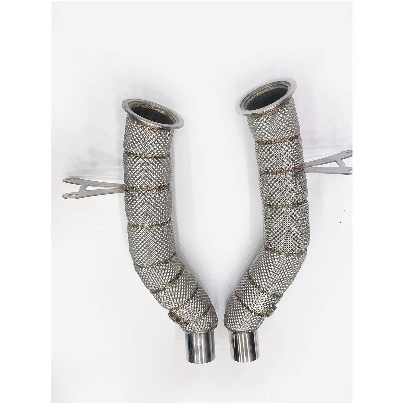 car exhaust system downpipe stainless steel three way catalytic heat insulation for ferrari 458 italia 11-16 head pipe auto part