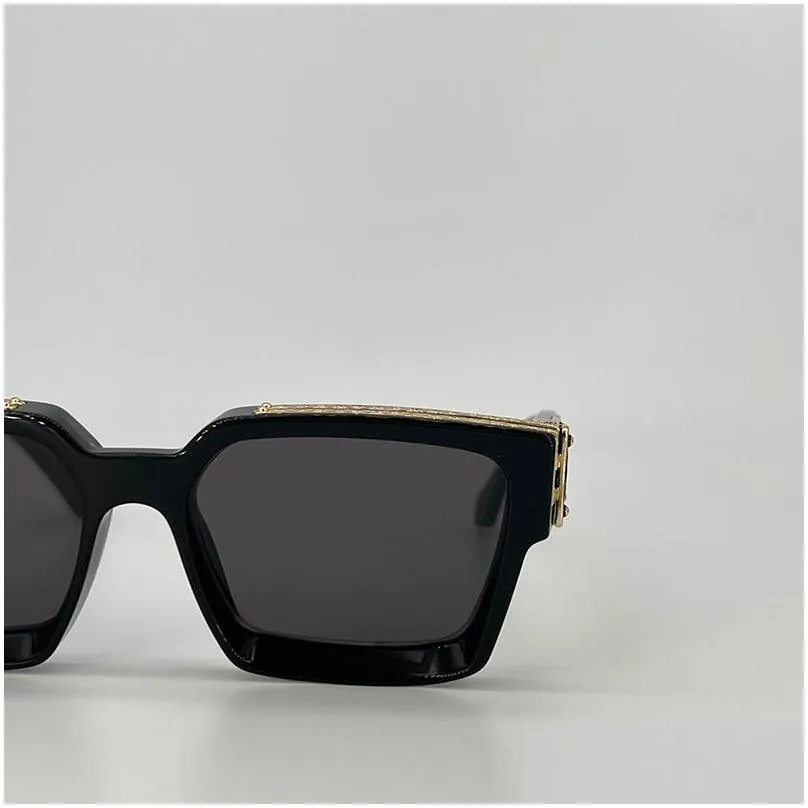 millionaire designer sunglasses for men and women classic square full frame vintage 1165 1.1 shiny gold metal uv protection functional design for outdoor