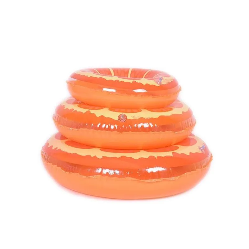 60/70/80/90cm swimming pool lifebuoy swim ring inflatable toys life buoy watermelon orange fruit design swimming rings