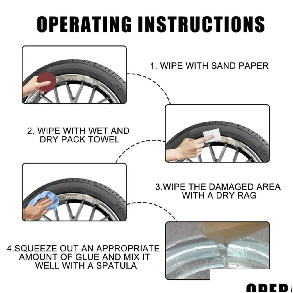 new car diy alloy wheel repair kits adhesive general silver auto rim care dent scratch surface damages wheel hub repair set