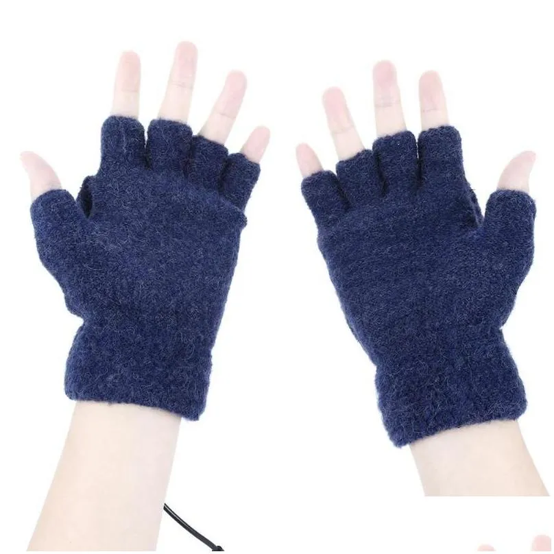 ski gloves usb heated knitted heating battery powered outdoor 5v knitting sports winter warmer motorcycle
