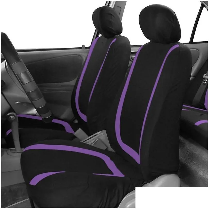 car seat covers 4 pcs cover universal auto thicken wear resistant protector mat interior accessory (purple)