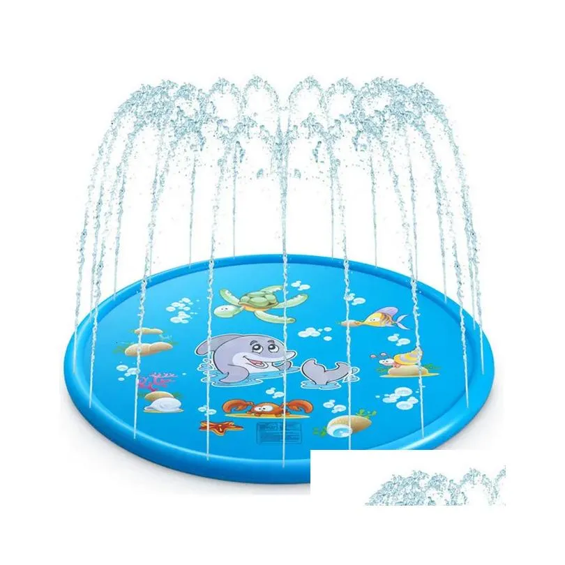 bath toys inflatable water spray mat non-slip pet outdoor pet playing bath for summer pool games play toy sprinkle mat 230923