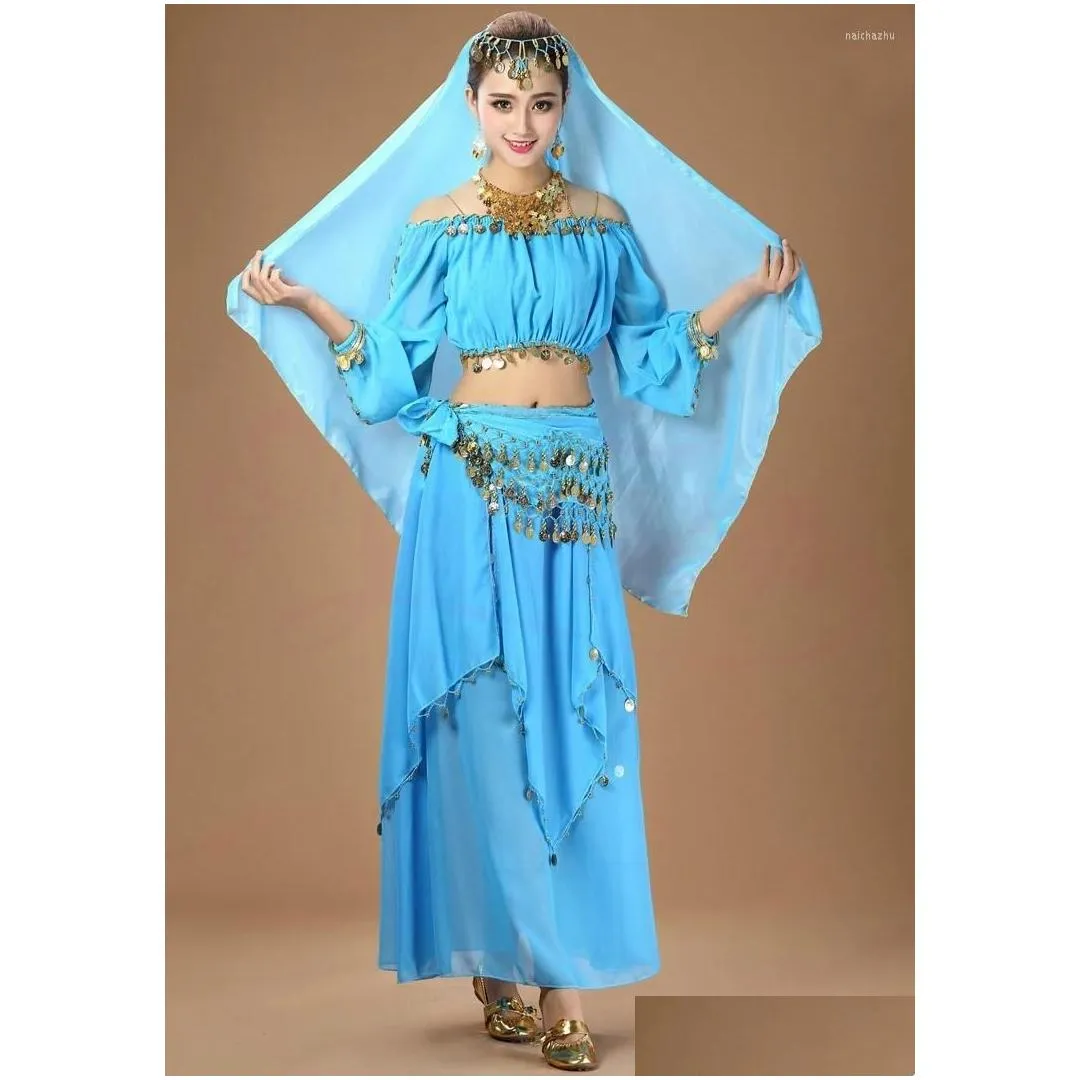 stage wear woman 4pcs set belly dancing costumes oriental egypt dance costume bollywood dress bellydance clothe