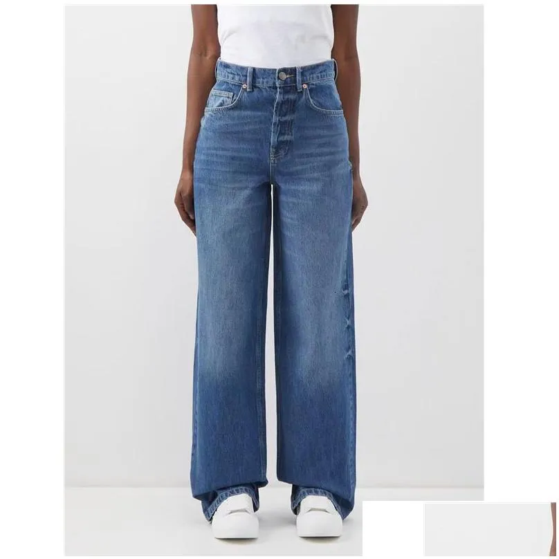 women`s jeans look thinner big long legs retro high waist wide leg pants 230824