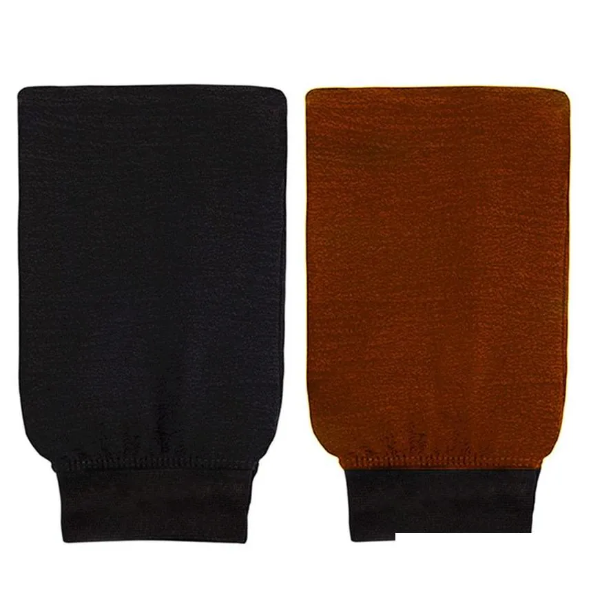 300pcs/lot free dhl shipping scrub mitt exfoliator mitt tan removal mitt in black and brown color