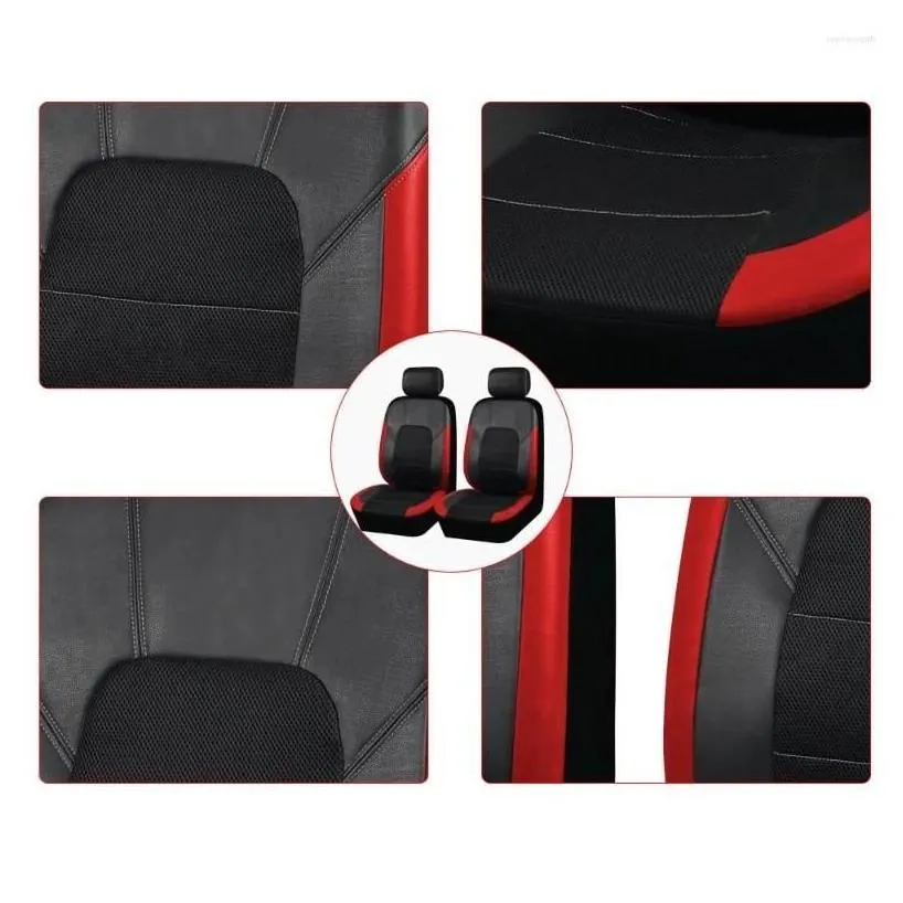 car seat covers ers leather with breathable mesh fabric cushion fit for most suv truck accessories interior drop delivery automobiles
