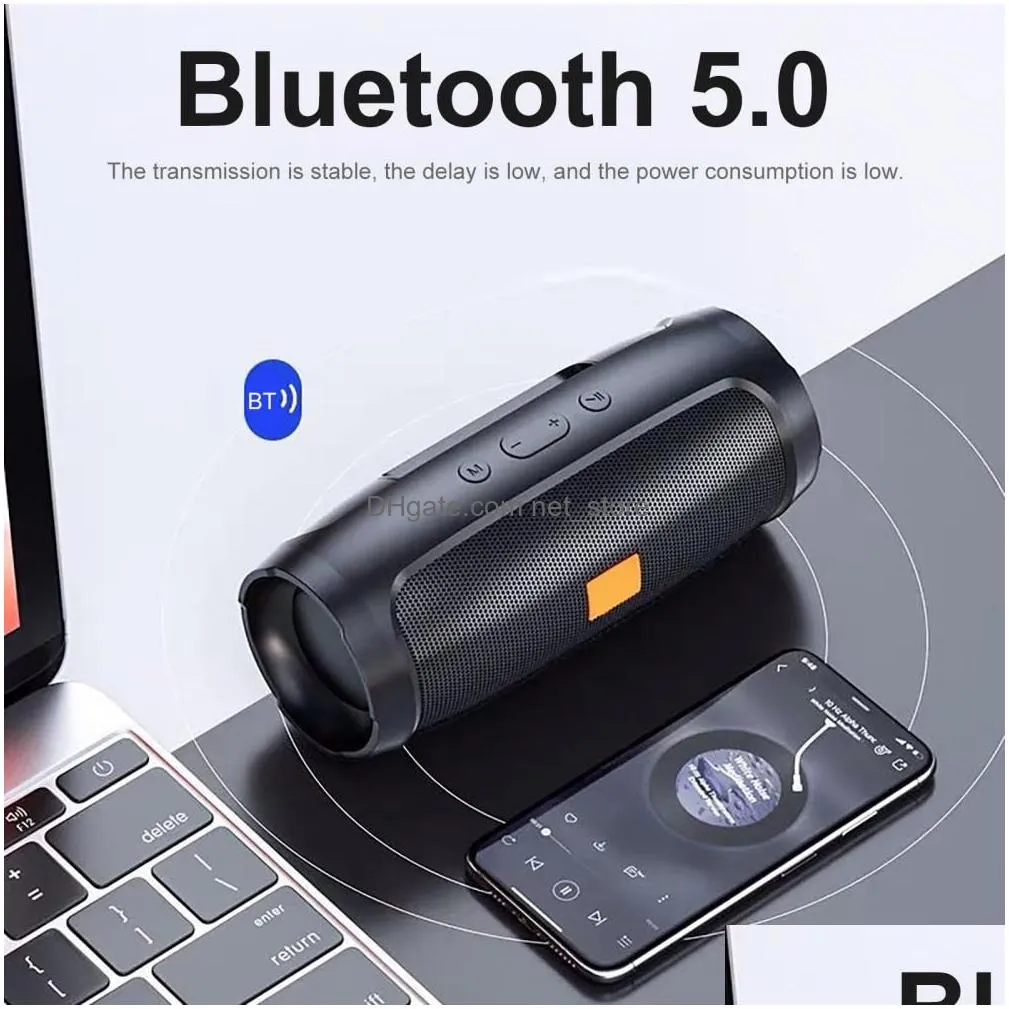 portable speakers bluetooth speaker column stereo hifi heavy bass wireless soundbar subwoof loudspeaker supports aux tf card fm radio