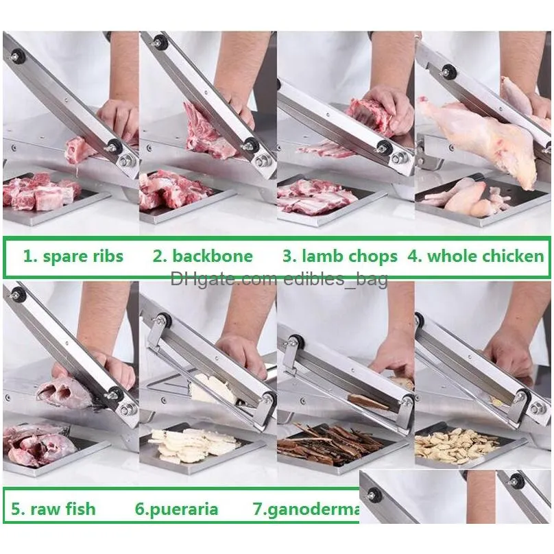 403 stainless steel manual meat cutter hydraulic ribs bone cutter multi-function small commercial pork hoof/chicken/duck processing