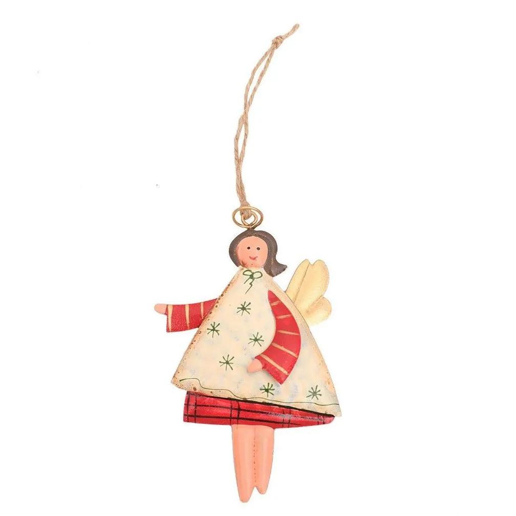 christmas decoration creative iron hand-painted angel pendant rural vintage christma pendant hanging ornaments