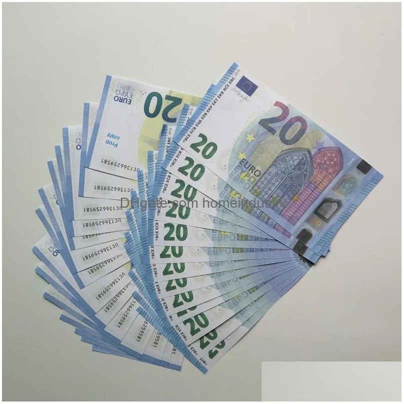 50% size party bar props coin simulation 10 20 50 100 euro fake currency toy film filming props practice banknotes 100 / package general festives european