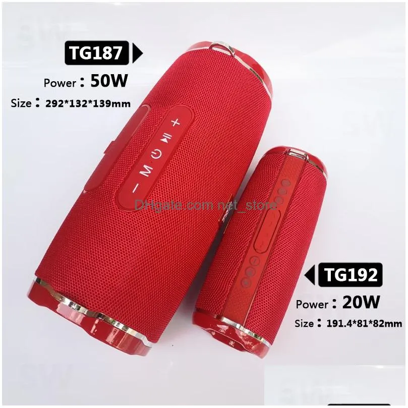 portable speakers 50w high power tg187 bluetooth speaker waterproof column for pc computer subwoofer boom box music center fm tf