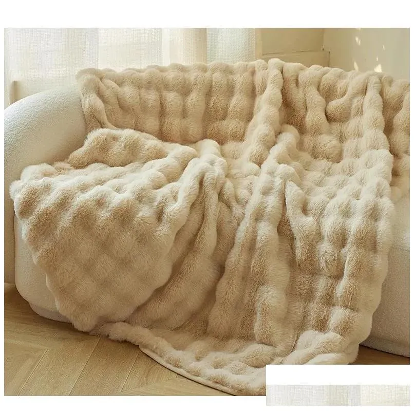blankets blanket fur thickened warm home winter cover quilt office nap sofa high-grade bedding simple modern multi-functional 1pc