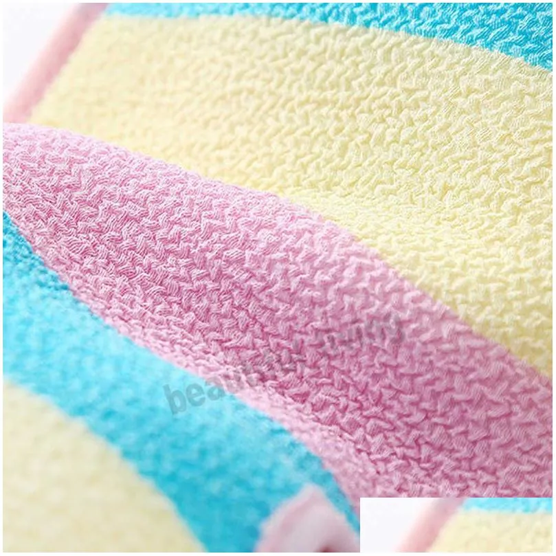 rainbow two-sided bath peeling exfoliating mitt scrub glove shower scrub gloves resistance body massage sponge wash dead skin removal guante