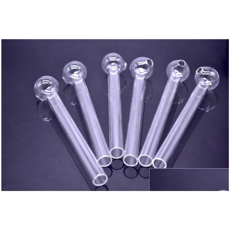 6 inch clear pyrex oil burner thickness glass tube oil nail 25mm od ball for water smoking pipe glass smoking pipe