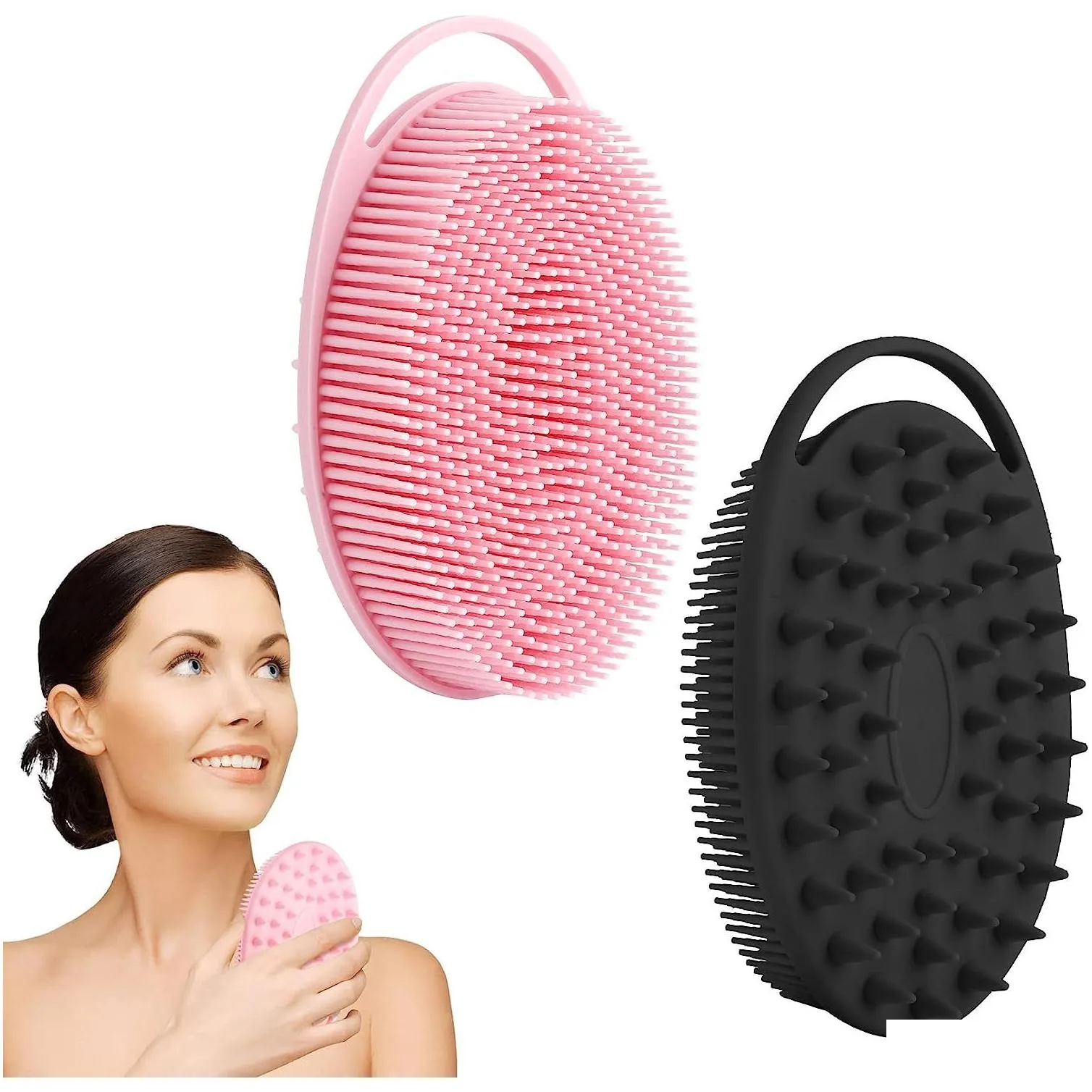 exfoliating silicone body scrubber soft silicone loofah shower 2 in 1 body exfoliator massager shampoo brush for all skin men women kid