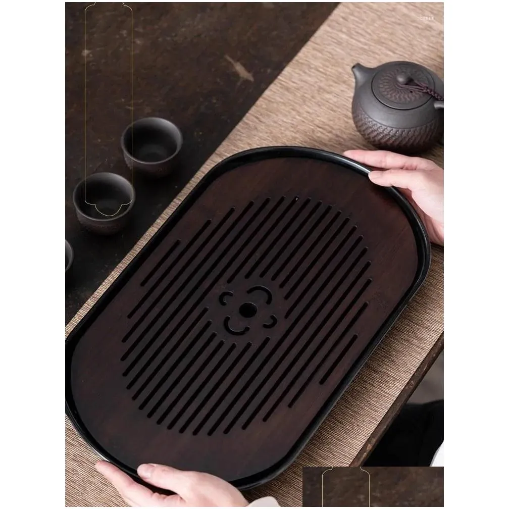 tea trays bamboo tray household simple plate traditional set accessories drainage water storage saucer tea-trays