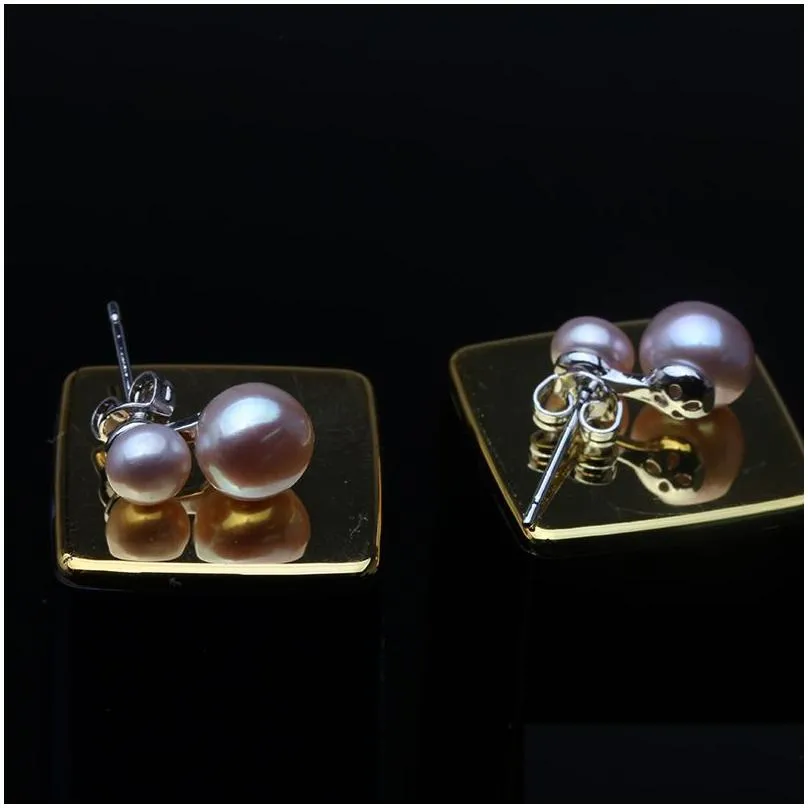 stud real 925 sterling silver earrings with pearls women fashion cute small white black freswater natural pearl earring girl gift