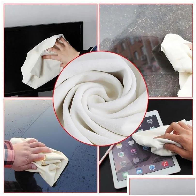 45x60cm auto care natural chamois leather car cleaning cloth leather wash suede absorbent quick dry towel streak free lint free